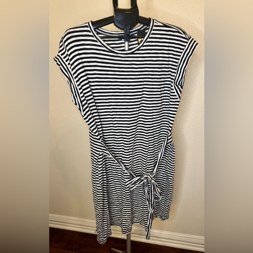 J. Crew Black and White Striped Midi Dress - Picture 2 of 5